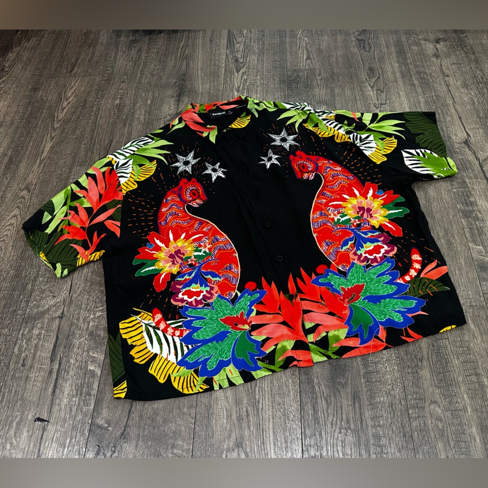 Desigual Multicolor Floral Tropical Button Down Shirt
